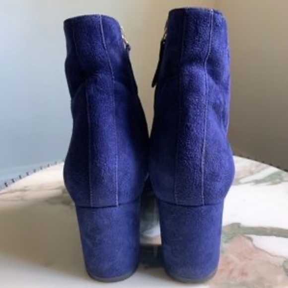 L.K.Bennett Blue Suede Ankle Boots - Picture 5 of 5